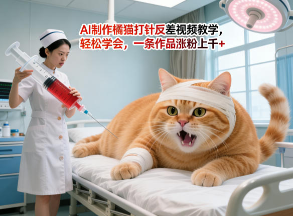 AI制作橘猫*反差视频教学，轻松学会，一条作品涨粉上千+