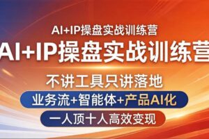 （17950期）AI+IP操盘实战训练营：不讲工具只讲落地，业务流+智能体+产品AI化，一人顶十人高效变现-麦资源网