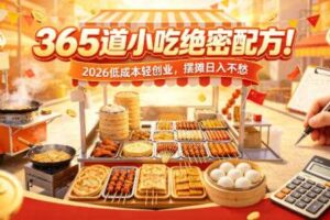365道小吃绝密配方！2026低成本轻创业，摆摊日入不愁-麦资源网