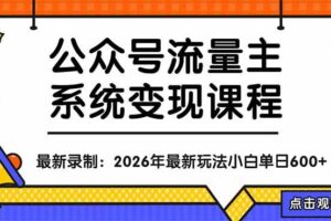 （18122期）公众号流量主系统变现教程：从0到1打造持续变现的流量账号，小白也能突破10W+文章-麦资源网