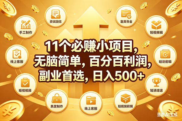 图片[1]-（18025期）11个必赚钱小项目，百分百有利润，无脑简单，副业首选，日入500+