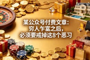 某公众号付费文章：穷人乍富之后，必须要戒掉这8个恶习-麦资源网