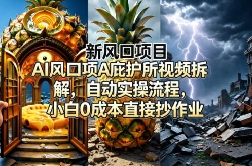 新风口项目AI庇护所视频拆解，自动实操流程，小白*直接抄作业