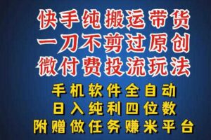 最新黑科技快手搬运带货方法，手机就能操作，轻松带你日入四位数【揭秘】-麦资源网