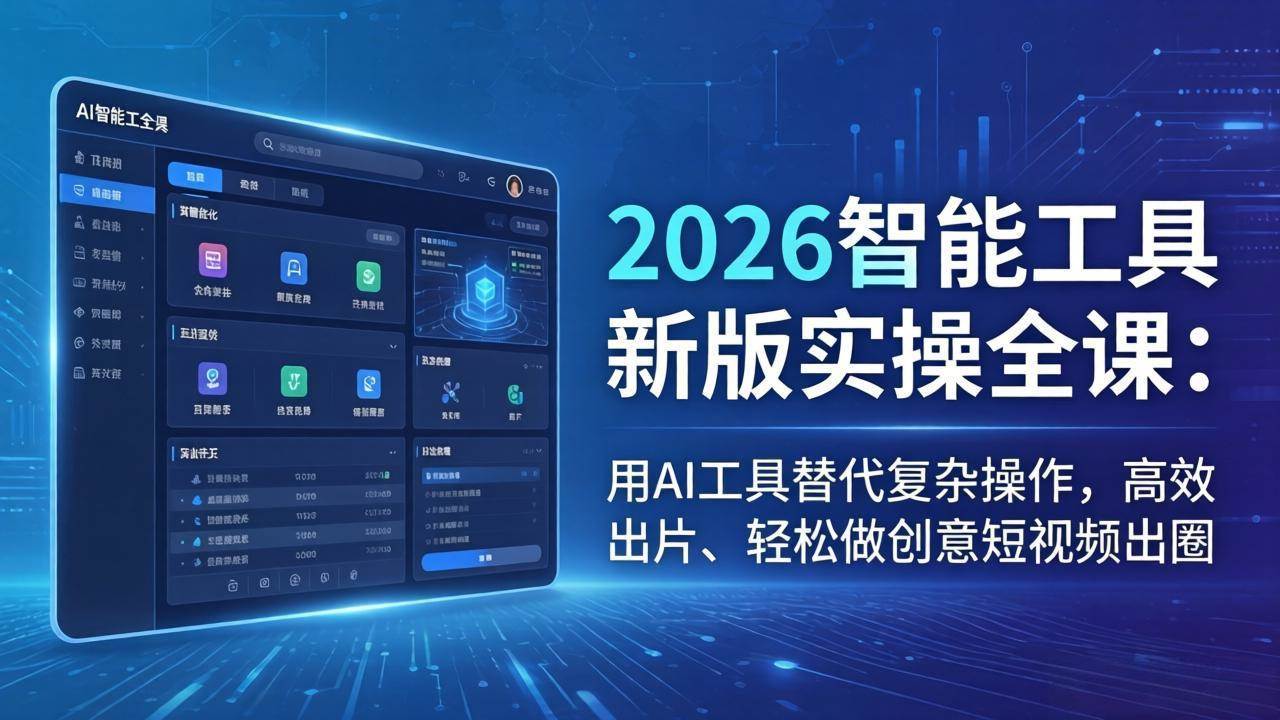 图片[1]-（18005期）2026智能工具新版实操全课：用AI工具替代复杂操作，高效出片、轻松做创意短视频出圈