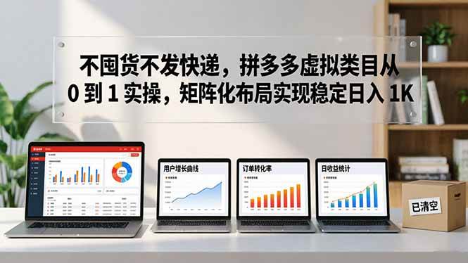 图片[1]-（17989期）不囤货不发快递，拼多多虚拟类目从 0 到 1 实操，矩阵化布局实现稳定日入 1K