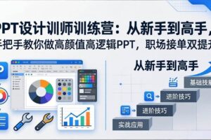 （17886期）PPT设计训师训练营：从新手到高手，手把手教你做高颜值高逻辑PPT，职场接单双提升-麦资源网