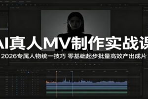 AI真人MV制作实战课：2026专属人物统一技巧，零基础起步批量高效产出成片-麦资源网