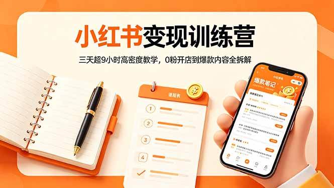 图片[1]-（18337期）小红书变现训练营：三天超9小时高密度教学，0粉开店到爆款内容全拆解
