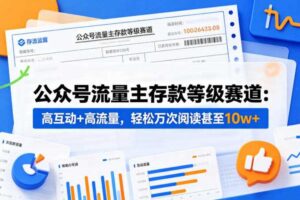 公众号流量主之存款等级赛道，高互动+高流量，轻松达到万次阅读，甚至10w+-麦资源网