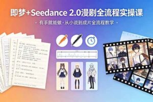 （18358期）即梦+Seedance 2.0漫剧全流程实操课，有手就能做，从小说到成片全流程教学-麦资源网