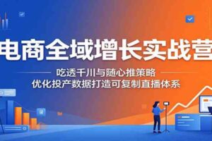 电商全域增长实战营：吃透千川与随心推策略，优化投产数据打造可复制直播体系-麦资源网
