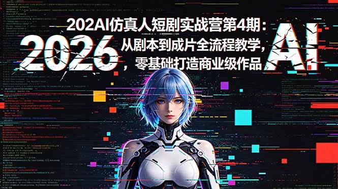 图片[1]-（18656期）2026AI仿真人短剧实战营第4期：从剧本到成片全流程教学，零基础打造商业级作品