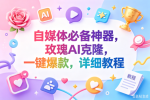 （18624期）玫瑰克隆神器，一键ai，爆款工具，自媒体必备，60多个功能，的详细教程-麦资源网