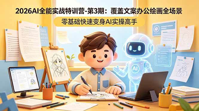 图片[1]-（18572期）2026AI全能实战特训营-第3期：覆盖文案办公绘画全场景 零基础快速变身AI实操高手