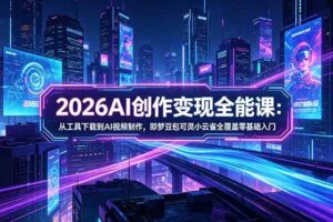 （18553期）2026AI创作变现全能课-更新5月：从工具下载到AI视频制作，即梦豆包可灵小云雀全覆盖零基础入门-麦资源网
