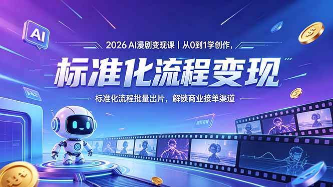 图片[1]-（18643期）2026AI漫剧变现课｜从0到1学创作，标准化流程批量出片，解锁商业接单渠道