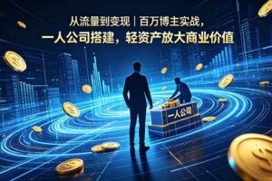 （18645期）从流量到变现｜百万博主实战，一人公司搭建，轻资产放大商业价值-麦资源网