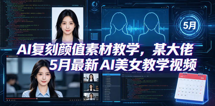 AI复刻颜值素材教学，某大佬5月*AI美女教学视频，内含4月好物复刻教学