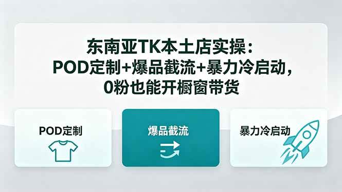 图片[1]-（18488期）东南亚TK本土店实操-5月更新：POD定制+爆品截流+暴力冷启动，0粉也能开橱窗带货