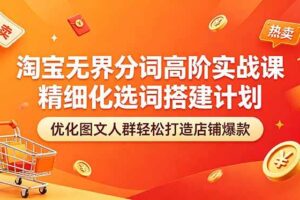 (18564期)淘宝无界分词高阶实战课 精细化选词搭建计划 优化图文人群轻松打造店铺爆款-麦资源网