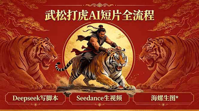 图片[1]-（18370期）武松打虎AI短片全流程：Deepseek写脚本+Seedance生视频+海螺生图
