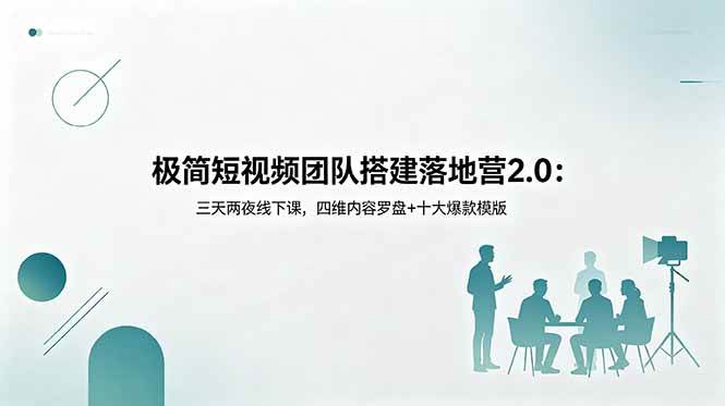 图片[1]-（18672期）极简短视频团队搭建落地营2.0：三天两夜线下课，四维内容罗盘+十大爆款模版