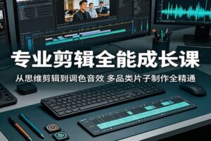 专业剪辑全能成长课：从思维剪辑到调色音效，多品类片子制作全精通-麦资源网