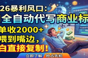 AI全自动代写商业标书，一单收2000+，饭喂到嘴边，小白直接复制-麦资源网