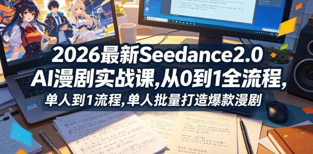 2026*Seedance2.0 AI漫剧实战课,，从0到1全流程，单人批量打造*漫剧