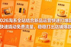 2026淘系全站结合新品运营快速打爆款，快速撬动免费流量，稳稳打出店铺爆款（更新5月12日）-麦资源网