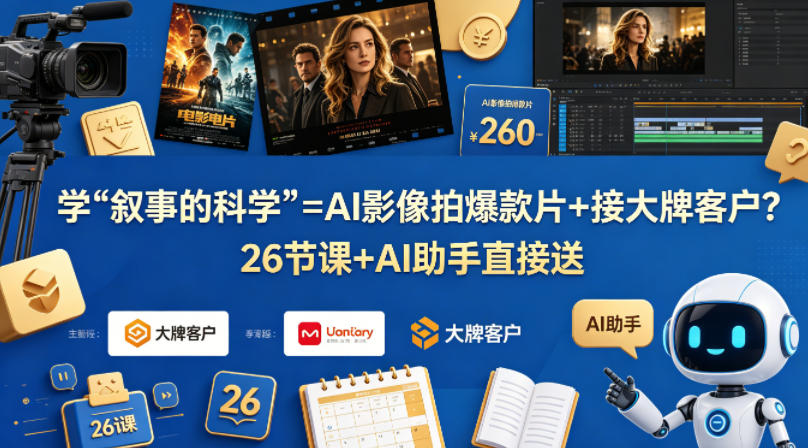 学《叙事的科学》=AI影像拍*片+接*客户？26节课+AI助手直接送【原创双语字幕】