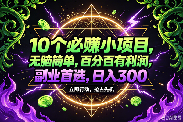 图片[1]-（18647期）10个必赚米的小项目，百分百赚米，无脑简单，副业首选，日入210+