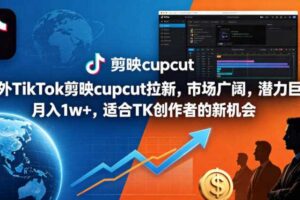 海外TikTok剪映cupcut拉新，市场广阔，潜力巨大，月入1w+，适合TK创作者的新机会-麦资源网