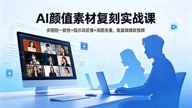 图片[1]-（18450期）AI颜值素材复刻实战课，多图控一致性+提示词反推+洗图去重，批量做爆款视频