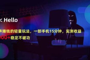 (18427期)闷声赚钱的轻量玩法,一部手机15分钟,实测收益1000+稳定不破功-麦资源网