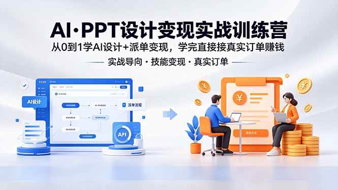图片[1]-（18457期）AI·PPT设计变现实战训练营，从0到1学AI设计+派单变现，学完直接接真实订单赚钱