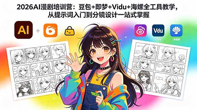 图片[1]-（18607期）2026AI漫剧培训营：豆包+即梦+Vidu+海螺全工具教学，从提示词入门到分镜设计一站式掌握