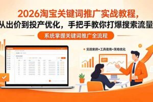 （18423期）2026淘宝关键词推广实战教程，，从出价到投产优化，手把手教你打爆搜索流量-麦资源网