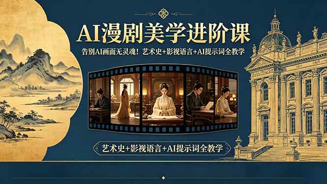 图片[1]-（18480期）告别AI画面无灵魂！AI漫剧美学进阶课，艺术史+影视语言+AI提示词全教学