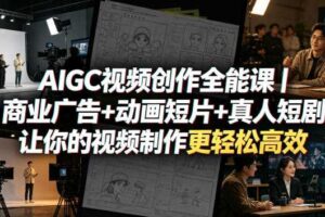 AIGC视频创作全能课｜商业广告+动画短片+真人短剧，让你的视频制作更轻松高效-麦资源网