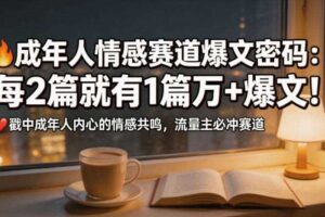 公众号流量主成年人情感心理赛道，流量最大，受众最广的主流赛道之一，平均每2篇就有1篇万爆文章-麦资源网