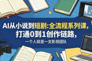 AI从小说到短剧全流程系列课，打通0到1创作链路，一个人就是一支影视团队-麦资源网