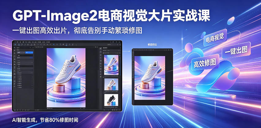 GPT-Image2电商视觉大片实战课，一键出图*出片，*告别手动繁琐修图