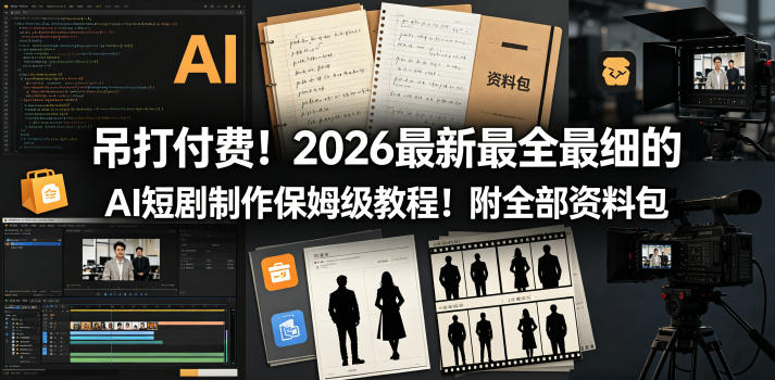 吊打付费！2026*最全最细的AI短剧制作保姆级教程！附全部资料包