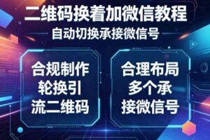 二维码换着加微信教程，自动切换承接微信号，合规制作轮换引流二维码，合理布局多个承接微信号-麦资源网
