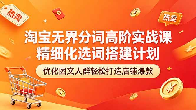 图片[1]-（18564期）淘宝无界分词高阶实战课 精细化选词搭建计划 优化图文人群轻松打造店铺爆款