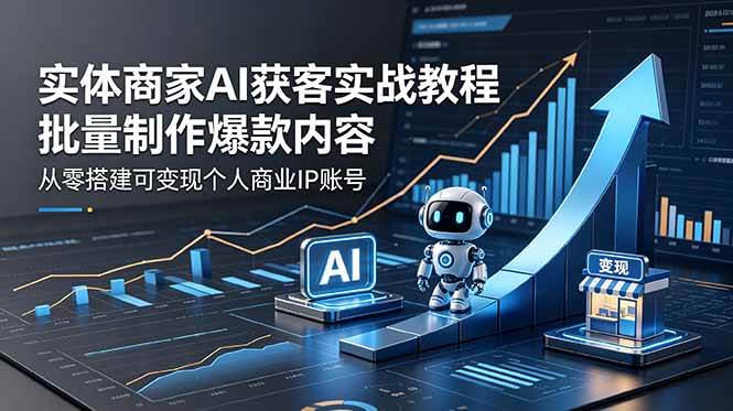 图片[1]-（18572期）实体商家AI获客实战教程：批量制作爆款内容，从零搭建可变现个人商业IP账号