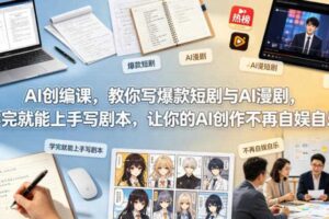 AI创编课，教你写爆款短剧与AI漫剧，学完就能上手写剧本，让你的AI创作不再自娱自乐（更新0521）-麦资源网