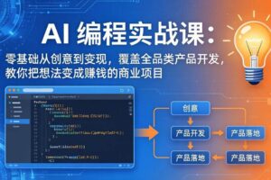（18533期）AI编程实战课-第三期-5月19更新：零基础从创意到变现，覆盖全品类产品开发，把想法变成赚钱项目-麦资源网